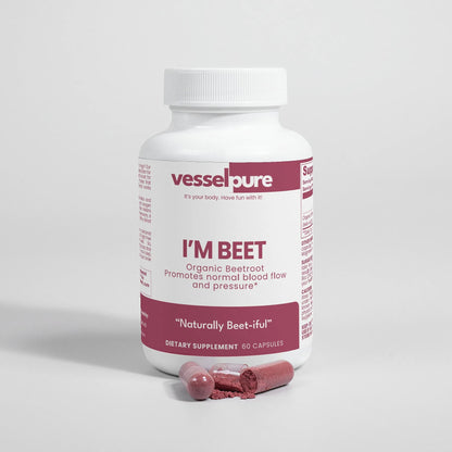 Natural Beetroot Capsules (I'm Beet): Boost Energy, Support Blood Pressure, Enhance Athletic Performance