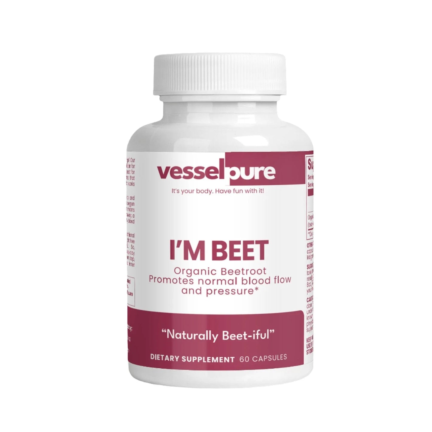 Natural Beetroot Capsules (I'm Beet): Boost Energy, Support Blood Pressure, Enhance Athletic Performance