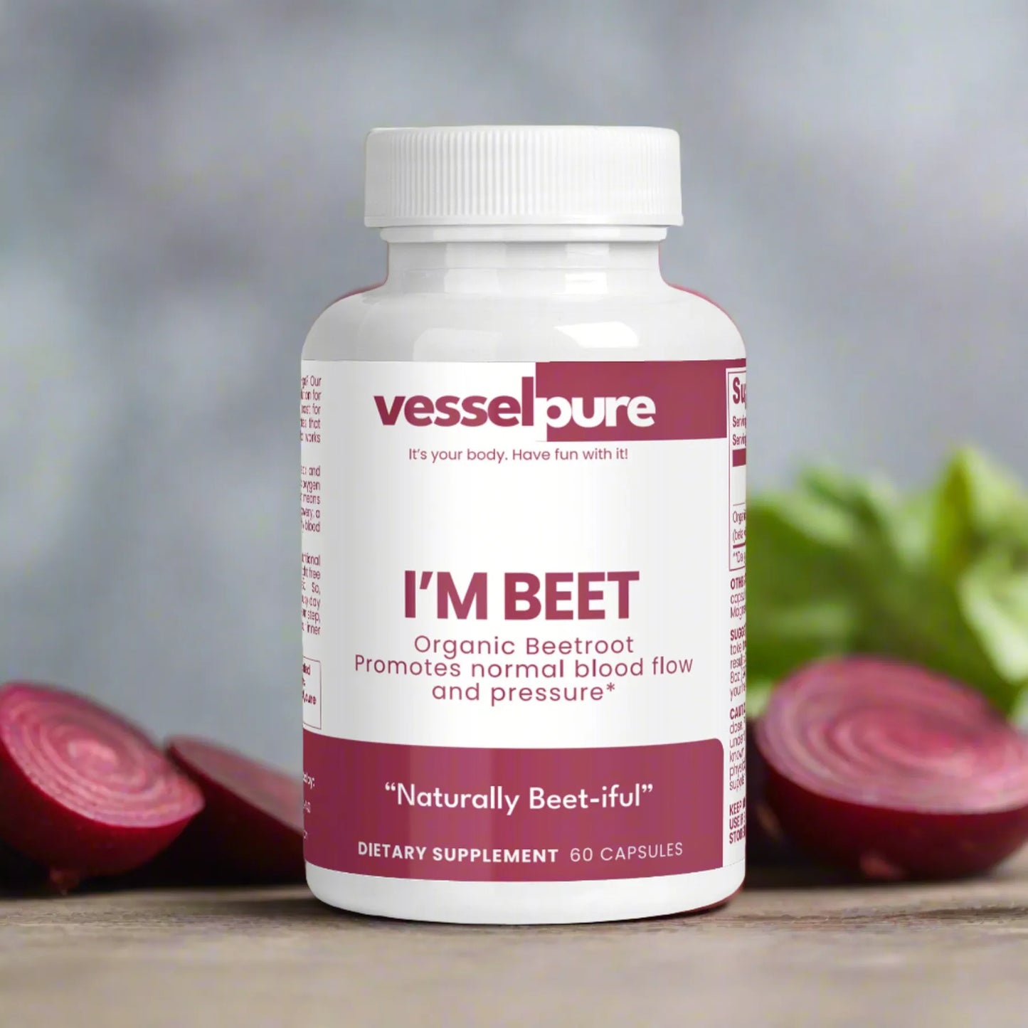 Natural Beetroot Capsules (I'm Beet): Boost Energy, Support Blood Pressure, Enhance Athletic Performance