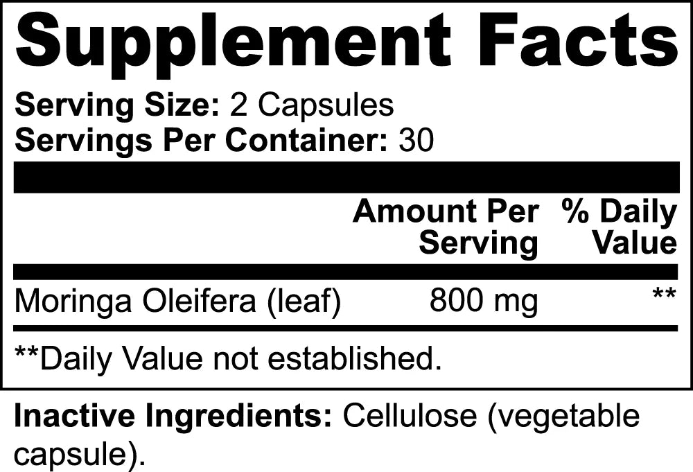 Pure Moringa Extract: Nature's Nutrient Powerhouse in a Capsule - Vessel Pure