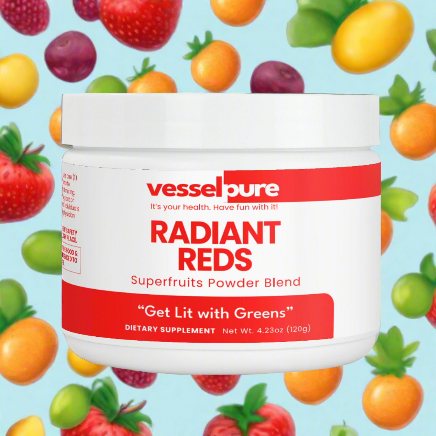 Radiant Reds: Natural Superfruits Powder for Cellular Defense & Vitality