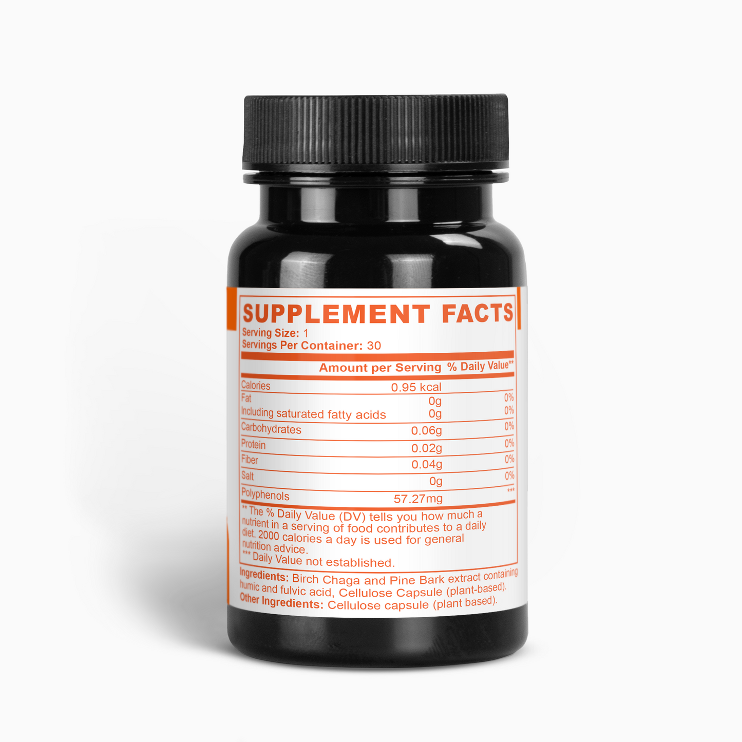 Birch Chaga & Pine Bark Extract Gut Health Capsules Supports Digestion Bloating Relief Microbiome Balance